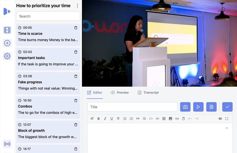 Optimize your learning on YouTube. Take notes on videos and capture the key takeaways.